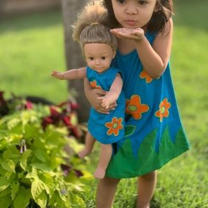 Doll and girls matching dresses